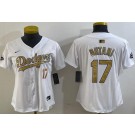 Women's Los Angeles Dodgers #17 Shohei Ohtani White 2025 Gold Collection Limited Jersey