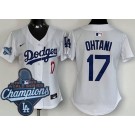 Women's Los Angeles Dodgers #17 Shohei Ohtani White 2025 World Series Champions Limited Jersey