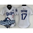 Women's Los Angeles Dodgers #17 Shohei Ohtani White 2025 World Series Limited Jersey