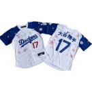 Women's Los Angeles Dodgers #17 Shohei Ohtani White Blue Japanese 2025 Tokyo Series Limited Jersey