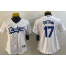 Women's Los Angeles Dodgers #17 Shohei Ohtani White Cool Base Jersey