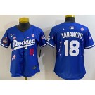 Women's Los Angeles Dodgers #18 Yoshinobu Yamamoto Blue 2025 Tokyo Series Limited Jersey