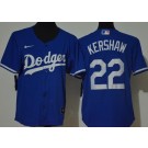 Women's Los Angeles Dodgers #22 Clayton Kershaw Blue Cool Base Jersey