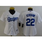 Women's Los Angeles Dodgers #22 Clayton Kershaw White Cool Base Jersey