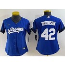 Women's Los Angeles Dodgers #42 Jackie Robinson Blue City Cool Base Jersey