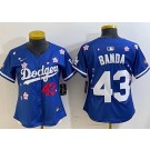 Women's Los Angeles Dodgers #43 Anthony Banda Blue 2025 Tokyo Series Limited Jersey