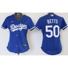Women's Los Angeles Dodgers #50 Mookie Betts Blue 2020 Cool Base Jersey
