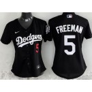Women's Los Angeles Dodgers #5 Freddie Freeman Black Limited Jersey