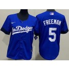 Women's Los Angeles Dodgers #5 Freddie Freeman Blue City Cool Base Jersey
