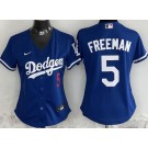 Women's Los Angeles Dodgers #5 Freddie Freeman Blue Limited Jersey