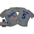 Women's Los Angeles Dodgers #5 Freddie Freeman Gray 2024 World Series Limited Jersey