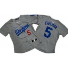 Women's Los Angeles Dodgers #5 Freddie Freeman Gray Limited Jersey