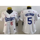 Women's Los Angeles Dodgers #5 Freddie Freeman White 2025 Tokyo Series Limited Jersey