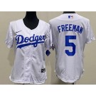 Women's Los Angeles Dodgers #5 Freddie Freeman White Cool Base Jersey
