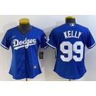 Women's Los Angeles Dodgers #99 Joe Kelly Blue Team Logo Cool Base Jersey