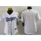 Women's Los Angeles Dodgers Blank White Team Logo Cool Base Jersey