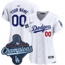 Women's Los Angeles Dodgers Custom White 2025 World Series Champions Limited Jersey