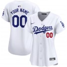 Women's Los Angeles Dodgers Customized White Limited Jersey