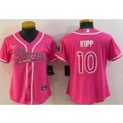 Women's Los Angeles Rams #10 Cooper Kupp Limited Pink Baseball Jersey