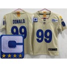 Women's Los Angeles Rams #99 Aaron Donald Limited Bone C Patch Vapor Jersey