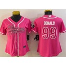 Women's Los Angeles Rams #99 Aaron Donald Limited Pink Baseball Jersey