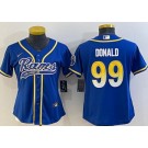 Women's Los Angeles Rams #99 Aaron Donald Limited Royal Baseball Jersey