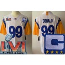 Women's Los Angeles Rams #99 Aaron Donald Limited White C Patch Alternate 2022 Super Bowl LVI Vapor Jersey