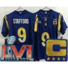 Women's Los Angeles Rams #9 Matthew Stafford Limited Royal C Patch 2022 Super Bowl LVI Vapor Jersey