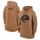 Women's Los Angeles Rams Brown 2023 Salute to Service Pullover Hoodie