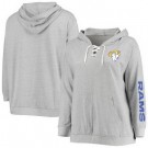 Women's Los Angeles Rams Gray Lace Up Pullover Hoodie