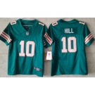 Women's Miami Dolphins #10 Tyreek Hill Limited Aqua Throwback FUSE Vapor Jersey