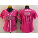 Women's Miami Dolphins #13 Dan Marino Limited Pink Baseball Jersey