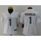 Women's Miami Dolphins #1 Tua Tagovailoa Limited White Vapor Untouchable Jersey