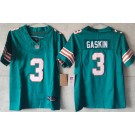 Women's Miami Dolphins #3 Myles Gaskin Limited Aqua Throwback FUSE Vapor Jersey