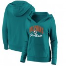 Women's Miami Dolphins Aqua Victory Script V Neck Pullover Hoodie