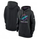 Women's Miami Dolphins Black 2024 Crucial Catch Club Pullover Hoodie