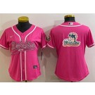 Women's Miami Dolphins Blank Pink Team Logo Baseball Jersey