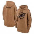 Women's Miami Dolphins Brown 2023 Salute to Service Pullover Hoodie