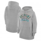 Women's Miami Dolphins Starter Gray Half Ball Team Pullover Hoodie