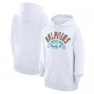 Women's Miami Dolphins Starter White Half Ball Team Pullover Hoodie