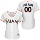 Women's Miami Marlins Customized White Cool Base Jersey