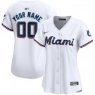 Women's Miami Marlins Customized White Limited Jersey