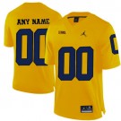 Women's Michigan Wolverines Customized Yellow College Football Jersey