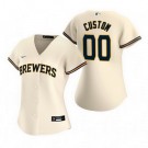 Women's Milwaukee Brewers Customized Cream Alternate 2020 Cool Base Jersey