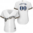 Women's Milwaukee Brewers Customized White Cool Base Jersey
