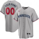 Women's Minnesota Twins Customized Gray Road Cool Base Jersey