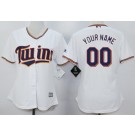Women's Minnesota Twins Customized White Cool Base Jersey
