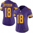 Women's Minnesota Vikings #18 Justin Jefferson Limited Purple Rush Color Jersey