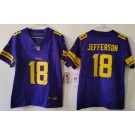 Women's Minnesota Vikings #18 Justin Jefferson Limited Purple Throwback FUSE Vapor Jersey