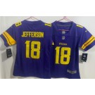Women's Minnesota Vikings #18 Justin Jefferson Limited Purple Throwback Vapor Jersey